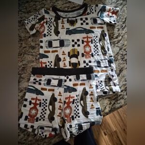 Little Sleepies Car Print Pajama Set - Multicolor